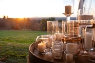 Glass decorations for wedding