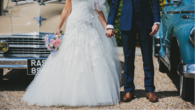 Vintage car wedding