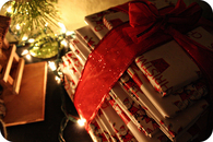 Ribbon wrapped gifts