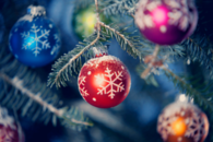 Colorful snowflake ornaments