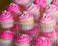Pink frosted cupcakes