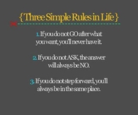 three simple rules in life