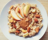 Peach and almond oatmeal