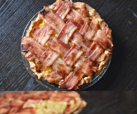 Macaroni and cheese bacon pie