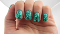 Green glitter nails