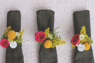 Floral napkin rings