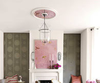 Pink modern living room