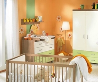 Orange sunny baby room