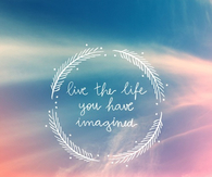 Live the life you have imagined