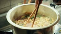 Hot noodle soup