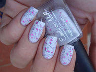White Polka dot nail polish