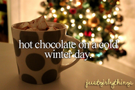 Hot chocolate on a cold winter day