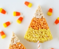 Candy Corn Krispies on a Stick