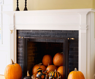 Dress Up Fireplace with Painted Pumpkins