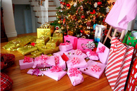 Pink and gold wrapped gifts