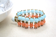 Cuff Bracelet with Jade Beads
