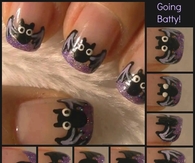 Going Batty DIY Nail Design