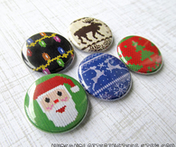 Sweater pinback buttons