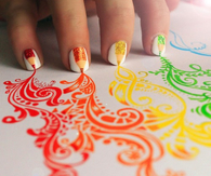 Colored pencil nail design