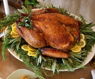 Roast turkey with lemon and sage