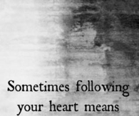 Following your heart means losing your mind