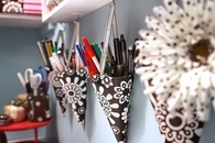 Cone pen storage