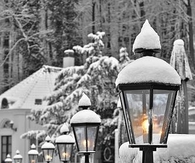 Pretty street lights in the winter