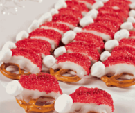 Christmas santa hat pretzels