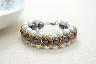Woven Pearl Bracelet with Seed Beads