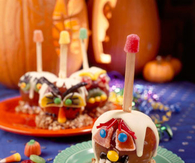 Shrunken head caramel apple