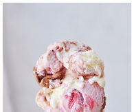 Strawberry ice cream cone
