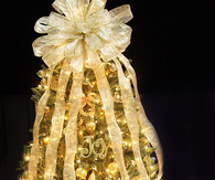 Glittery gold christmas tree