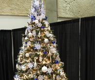 Blue and white christmas tree