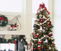 Mitten and ice skates christmas tree