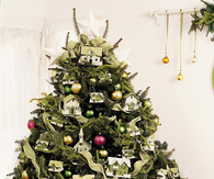 Miniature village christmas tree