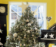 Silver sparkle christmas tree