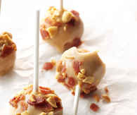 Peanut and bacon, doughnut pops