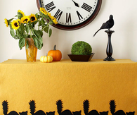 Cat trimmed tablecloth