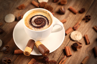Cocoa and cinnamon coffee