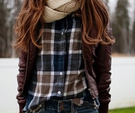 Plaid and scarf