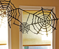 Trash bag spider webs