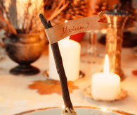 Witch broomstick place cards