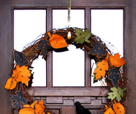 Felt leaf wreath