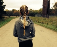 Long blonde braid