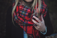 Red tartan scarf