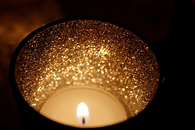 Gold glitter candle