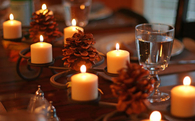 Holiday pine cones