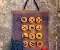 Halloween pumpkins with folk art designs