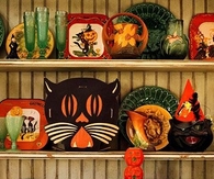 Vintage halloween pottery display