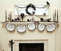 Witchy glam halloween mantel